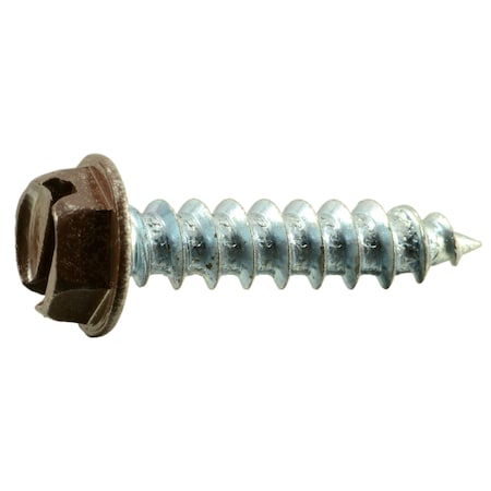 Midwest Fastener Sheet Metal Screw, #8 x 3/4 in, Painted Steel Flange Hex Head Slotted Drive, 35 PK 37982